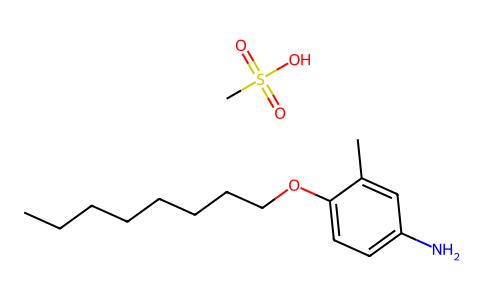 Methanesulfonic acid, compd. with 4-(octyloxy)-m-toluidine (7CI) 5896-89-9